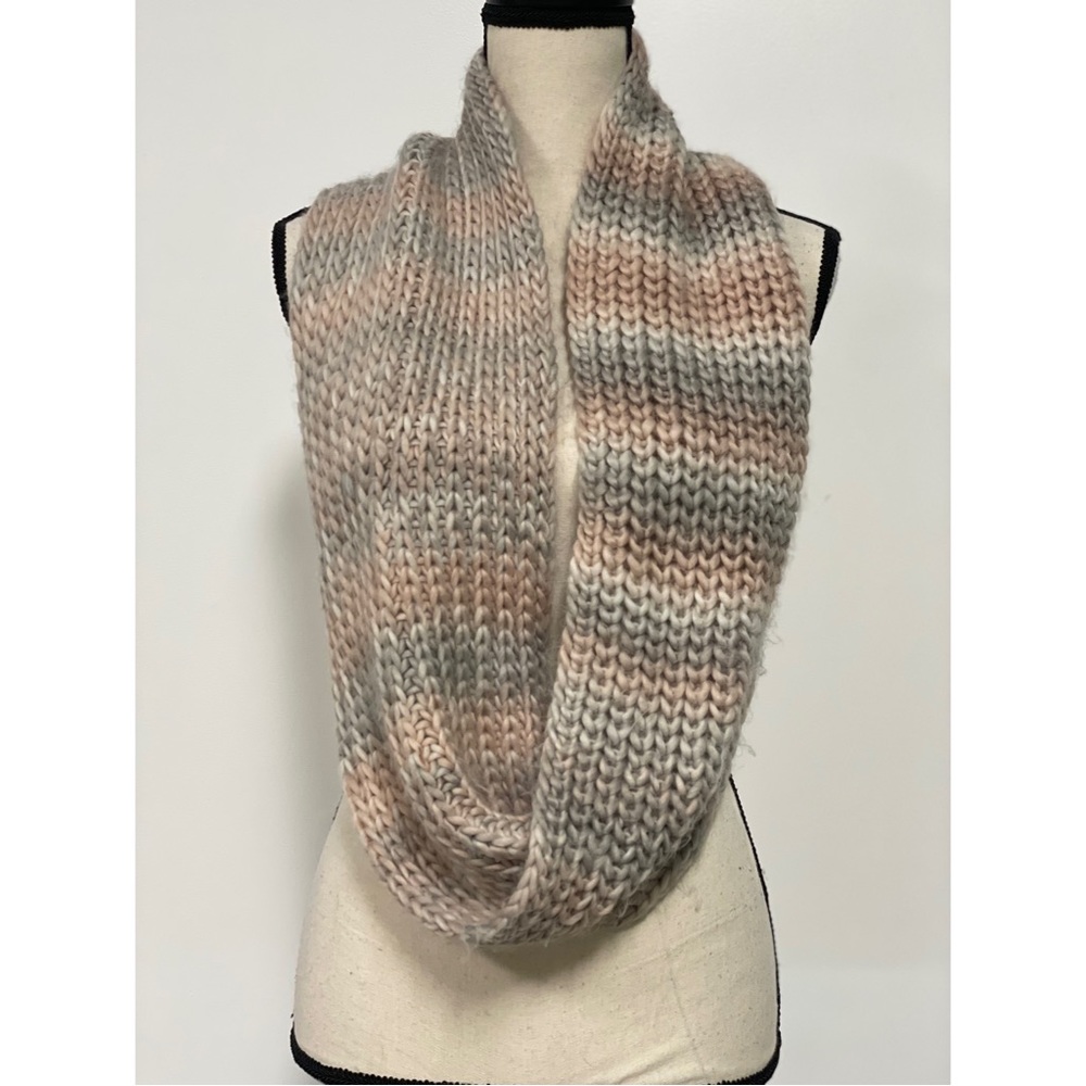 Infinity Scarf Pink & Grey One Size